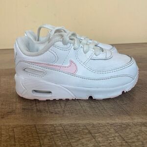 Nike Toddler Girls Air Max 90 LTR Casual Sneakers size 7 shoes white pink